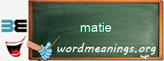 WordMeaning blackboard for matie